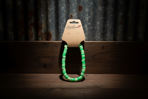 Fresh Lime Green Beaded Stretch Bracelet