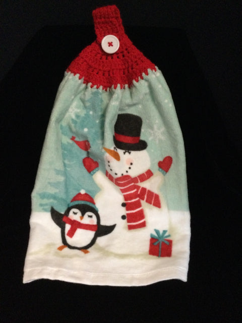 Snowman/Penguin Towel by Gramma Jan Art and Home Decor