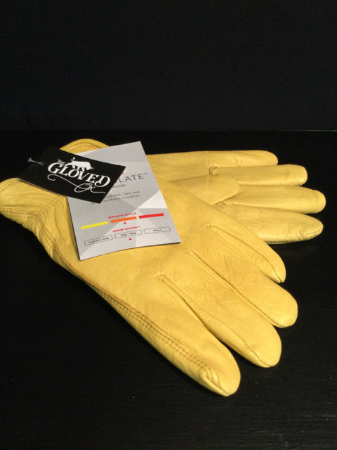 Men's Medium Yellow Deerskin Gloves by The Gloved Ox