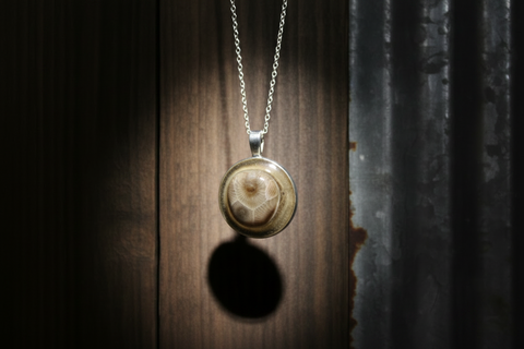 Petoskey Stone Silver Chain Necklace by MI Beachrocks 2