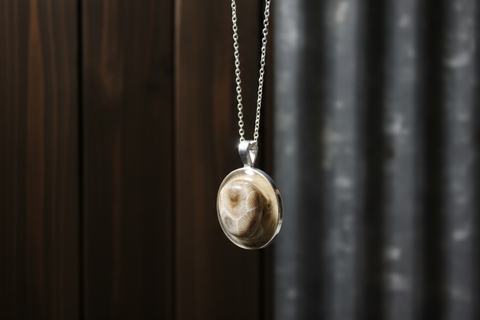 Petoskey Stone Chain Size 16" MI Beachrocks 2 Necklaces & Pendants