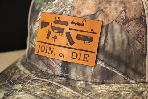 Join Or Die AR Leather Patch Camo Trucker Hat