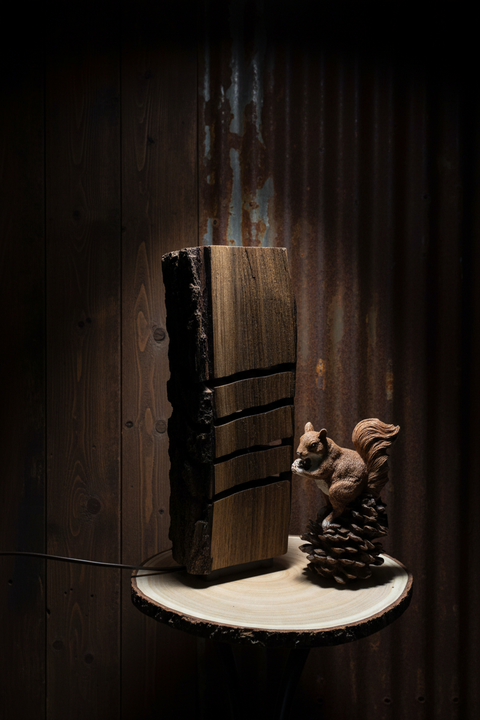 Squirrel Pinecone Lamp -

Rustic Log Creations