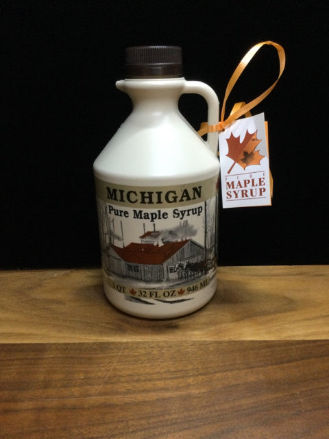 32 fl. Ounces (946 ml) US Grade A Pure Michigan Amber Maple Syrup