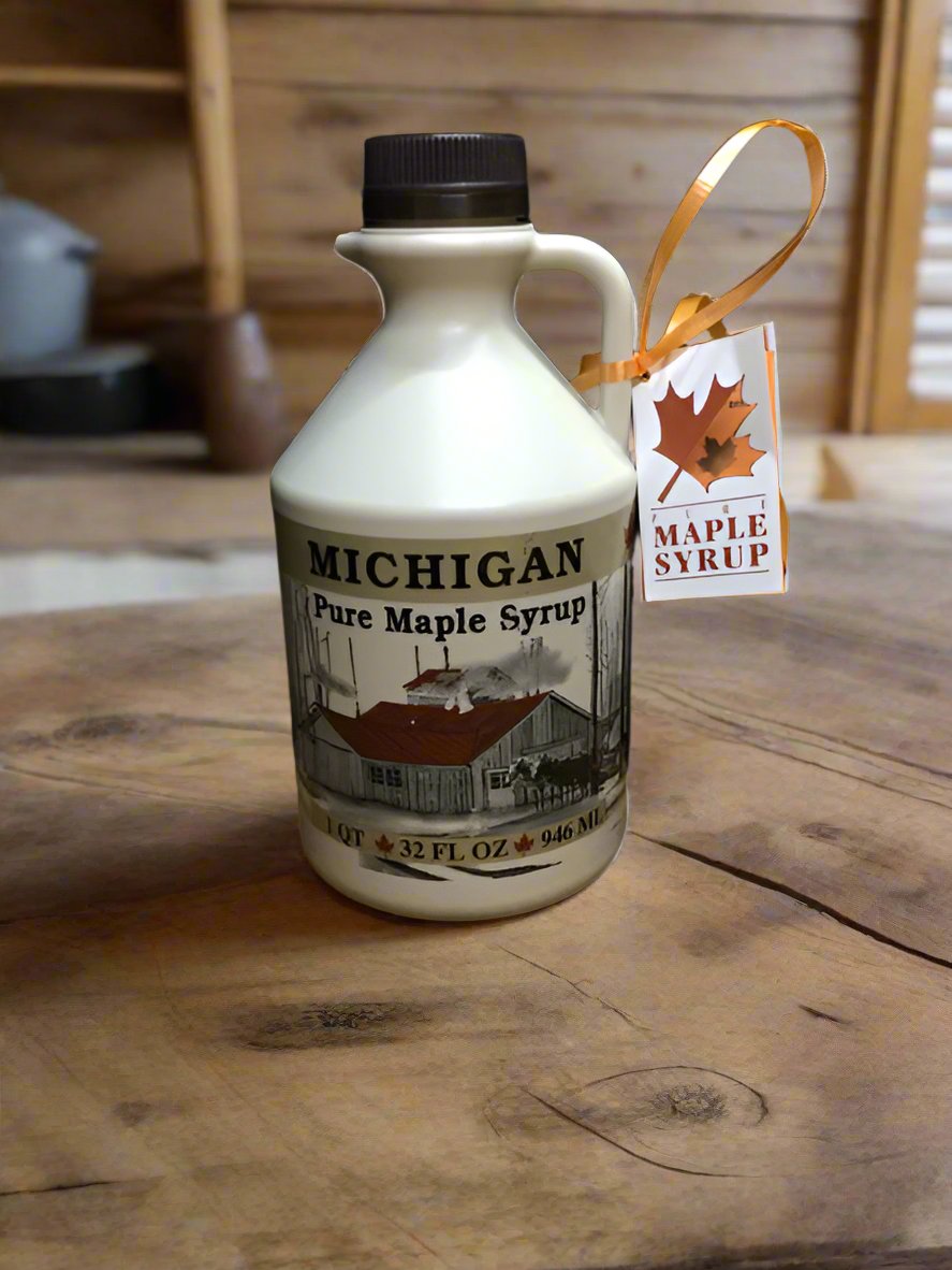 32 fl. Ounces (946 ml) US Grade A Pure Michigan Amber Maple Syrup