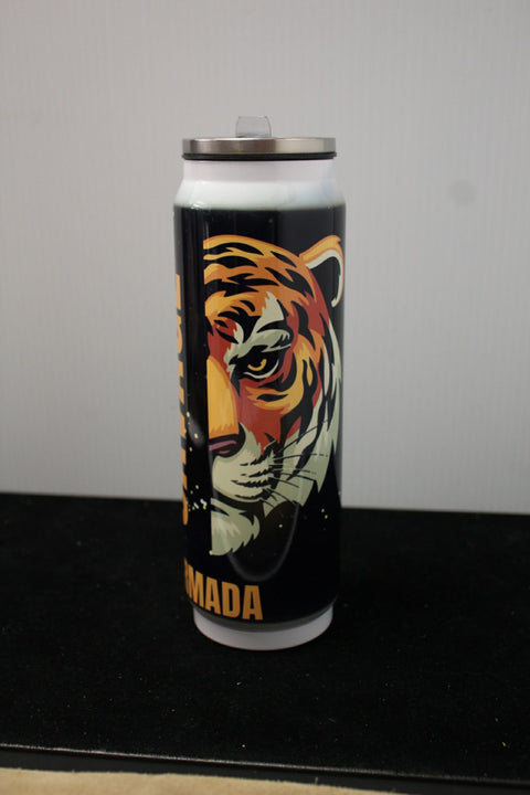 "Stainless Steel Insulated Tumbler with Tiger Graphic and 'Savage Armada' Design