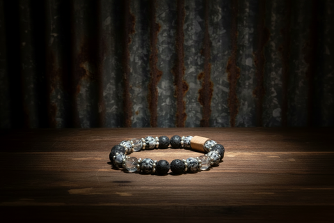 Gray Beaded Diffuser Bracelet