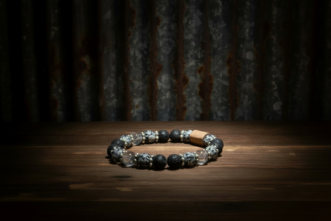 Gray Beaded Diffuser Bracelet