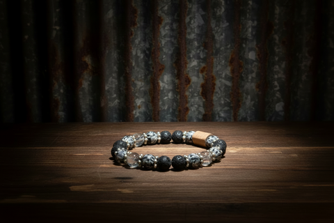 Gray Beaded Diffuser Bracelet