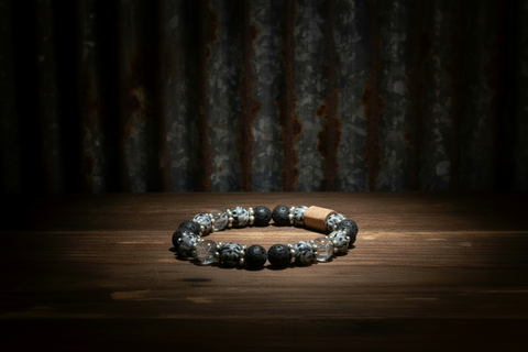 Gray Beaded Diffuser Bracelet