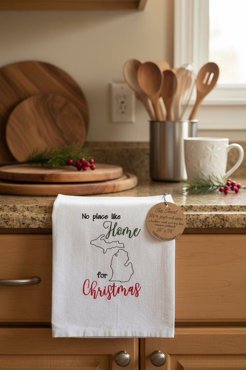No Place Like Home for Christmas Tea Towel