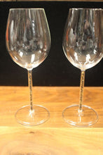 Load image into Gallery viewer, Set of Sophisticated Wine Glasses with Crystal Filled Tiger Eye Stems
