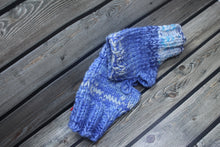 Load image into Gallery viewer, Light Blue Fingerless Mitts Size OSFA Acrylic Knitted Gloves
