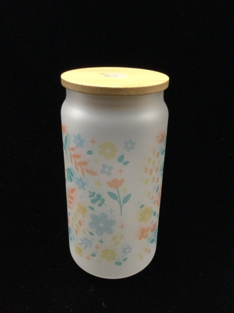 Summer Flower 18 oz. Can Glass by Allison MacKenzie Interiors