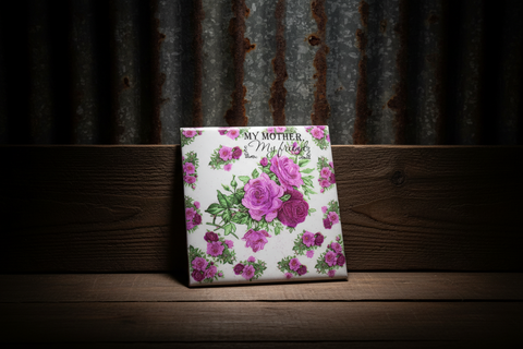 My Mother My Friend Floral Decoupage Tile