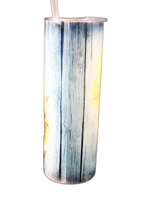 Watercolor Horse with Sunflowers Travel Cup 20oz