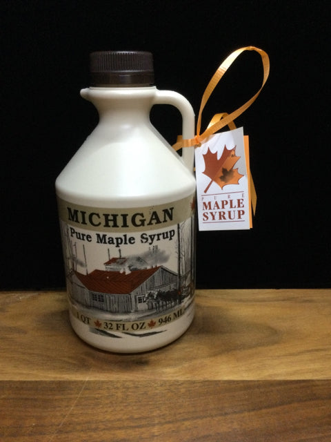 32 fl. Ounces (946 ml) US Grade A Pure Michigan Amber Maple Syrup