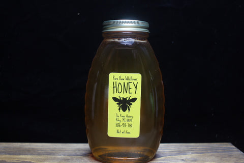 Pure Raw Wildflower16 oz Honey by The Pines Apiary