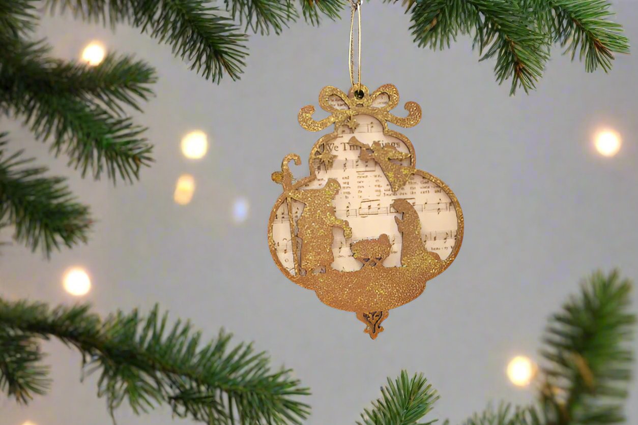 We Three Kings Yellow Ornament by Sheri Gulla