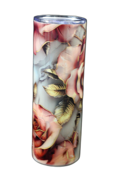 Pink Roses 20 ounce travel cup