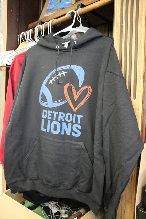 Detroit Lions Heart Hoodie – Handmade in Michigan