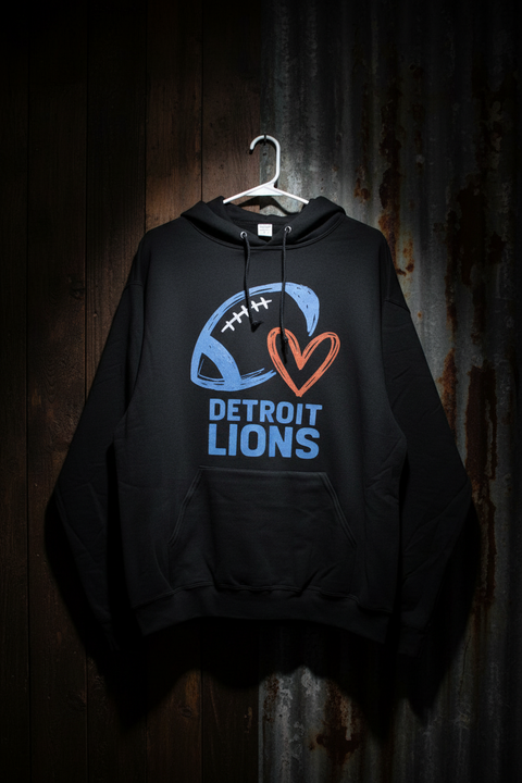 Detroit Lions Heart Hoodie – Handmade in Michigan