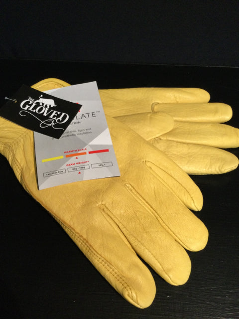 Men's Large Yellow Deerskin Gloves by The Gloved Ox