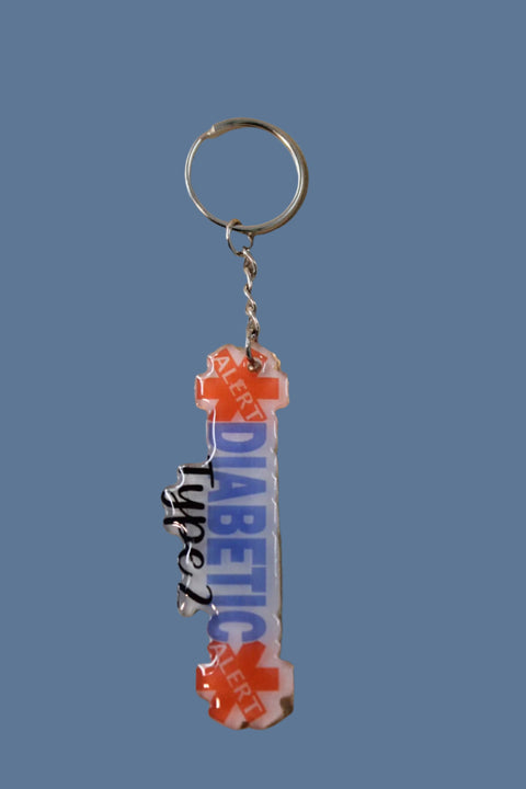 Diabetic Alert Keychain - Type 1 Medical Identifier