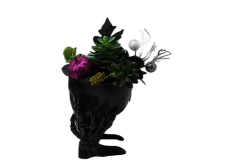 Gothic Skull Halloween Planter Décor