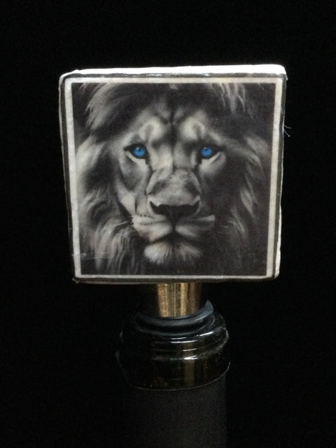 Football Lion Tile Wine Stopper by Ravaged Barn