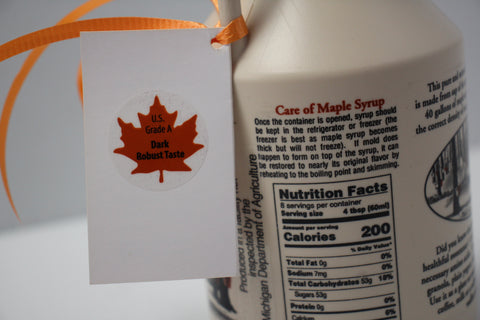 16 Fluid Ounces Dark Maple Syrup  US Grade A Pure Michigan Plastic bottle