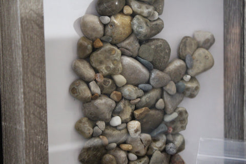 Natural Stone Potosky Mosaic Rock and Beach Glass Shadow Box