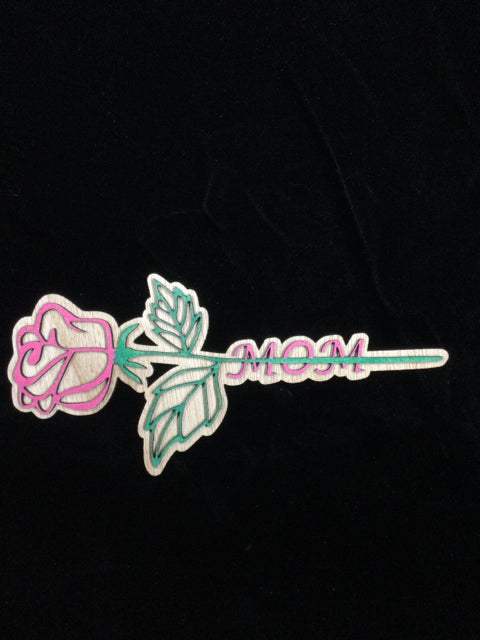 A Pink Rose Magnet for Mom by JeMar Creations