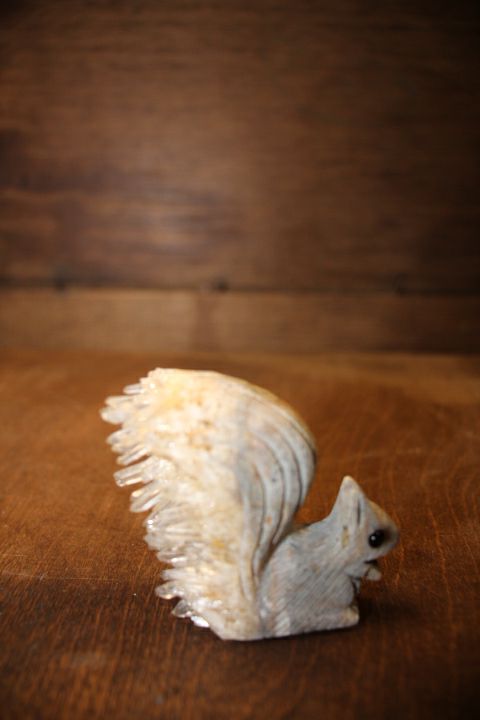 Hand Carved Squirrel by Pirate Booty and Crystal Treasures Art