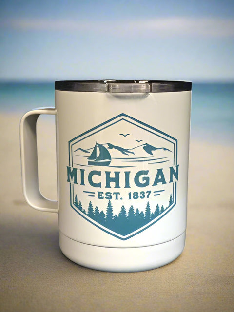 Michigan Badge Short Mug by Allison MacKenzie Interiors