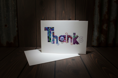 Sukis Creations Thanks Mixed Media Stitched Card