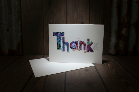Sukis Creations Thanks Mixed Media Stitched Card