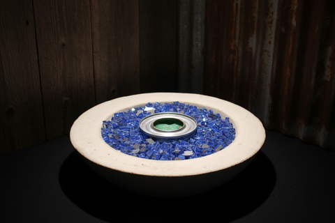 White Stone Fire Bowl by Concrete Flame MI