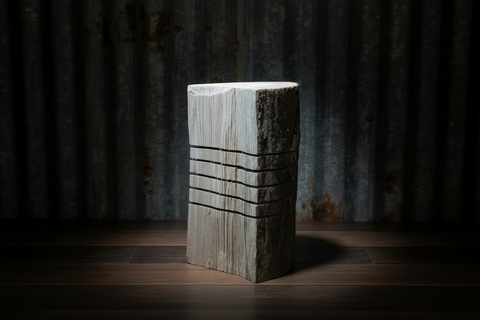Unfinished Rustic Log Lamp Purple Decorative Pieces