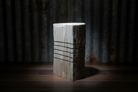 Unfinished Rustic Log Lamp Purple Decorative Pieces