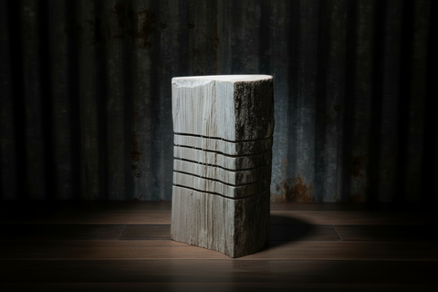 Unfinished Rustic Log Lamp Purple Decorative Pieces