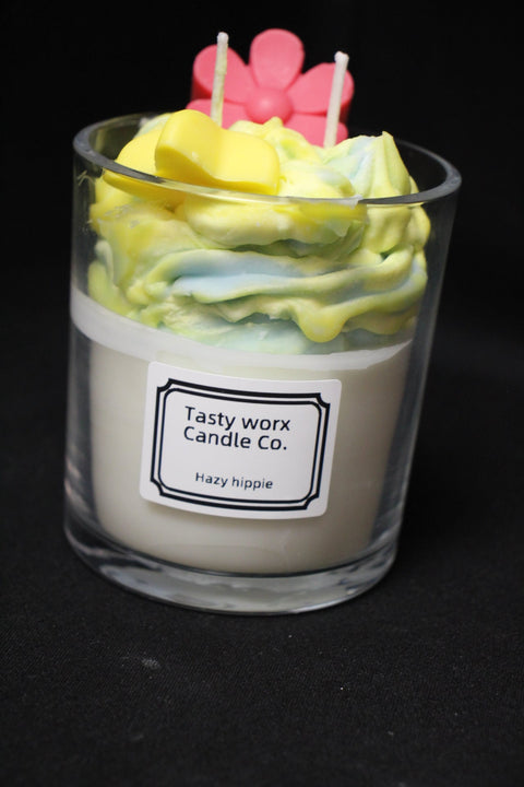 Tasty Worx Candle Co Hazy Hippie Whipped Flower Candle