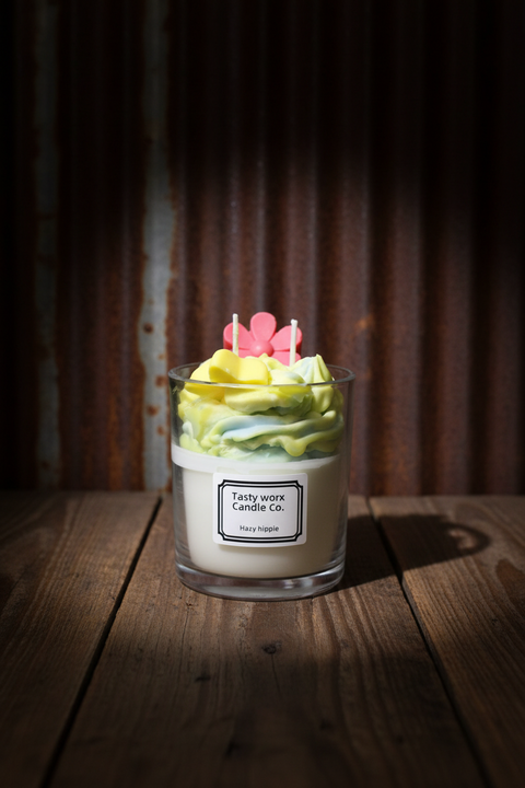 Tasty Worx Candle Co Hazy Hippie Whipped Flower Candle