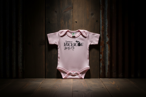 Pink 3-6mths  Michigan Baby Onesie from Center Road Studios