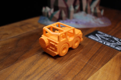 3-D Printed Orange Jeep by AMLinspirations Toys