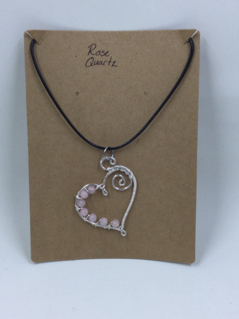 Rose Quartz Wire Wrapped Necklace from Creations by the Creek