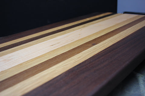 Grand Hardwood Serving Board with Metal Handles