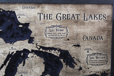 Great Lakes Laser-Cut Wall Art – 24" × 18"