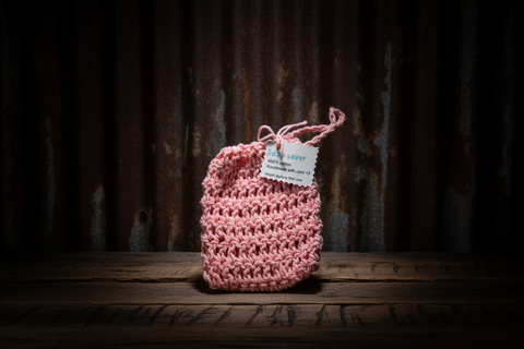 Pink Handcrafted Soap Saver – 100% Cotton