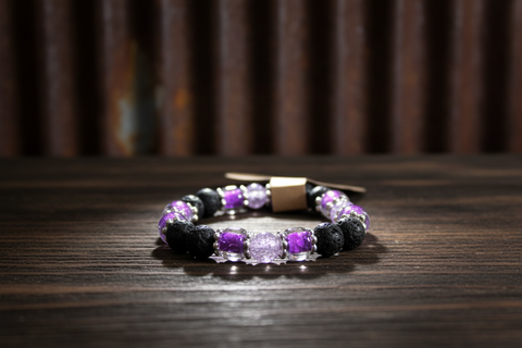 Purple Diffuser Beaded Bracelet Medium
